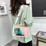 Clear PVC Zipper Shoulder Bag Lady Small Streetwear Travel Bag