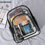 Waterproof Clear Backpack Large Capacity Solid PVC Transparent School Bag