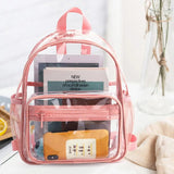 PVC Waterproof Clear School Backpack Large Capacity Solid Backpack