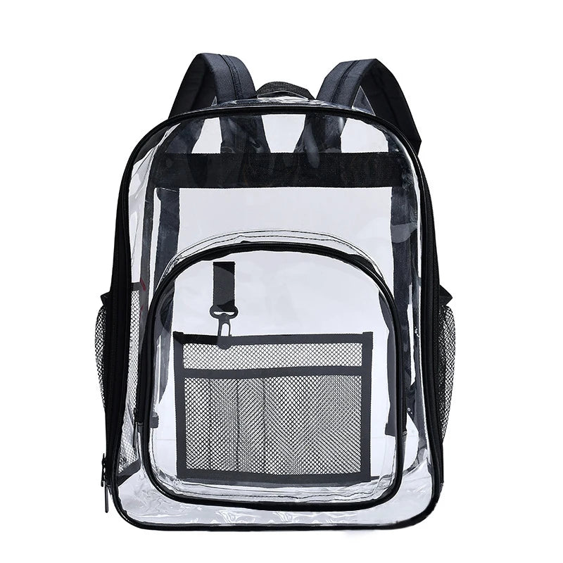 Waterproof Clear Backpack Large Capacity Solid PVC Transparent School Bag