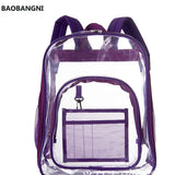 Waterproof Clear Backpack Large Capacity Solid PVC Transparent School Bag