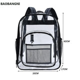 Waterproof Clear Backpack Large Capacity Solid PVC Transparent School Bag