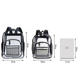 PVC Waterproof Transparent School Bag Large Capacity Clear Backpack