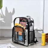 PVC Waterproof Clear Backpack Large Capacity Solid School Bag