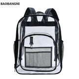 Waterproof Clear Backpack Large Capacity Solid PVC Transparent School Bag