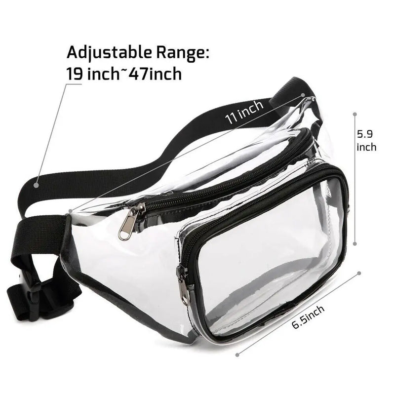 Clear PVC Women Waist Fanny Pack Belt Bag Hip Bum Bag