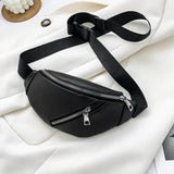 Women Chest Bag Belt Waist PU Leather Crossbody Bag Travel Phone Pouch