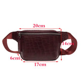 Crocodile Leather Banana Fanny Bag Large Capacity Chest Pack for Women