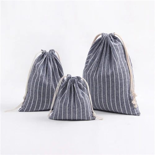 Cotton Drawstring Storage Bag for Cosmetics Towels Toiletries