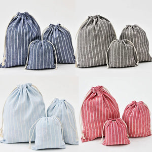 Cotton Drawstring Storage Bag for Cosmetics Towels Toiletries