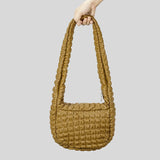 Padded Cotton Draw String Nylon Bucket Handbag