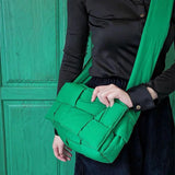 Woven Cotton Crossbody Bag Padded Space Women Shoulder Bag
