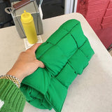 Woven Cotton Crossbody Bag Padded Space Women Shoulder Bag