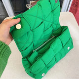 Woven Cotton Crossbody Bag Padded Space Women Shoulder Bag