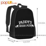 Paddy'S Irish Pub Backpack Large Capacity Vintage Foldable Gym Tote Bag
