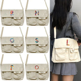 Youth Canvas Shoulder Bag Large Capacity Messenger Bag