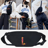 Letter L Print Waist Bag Men Women Chest Packs Canvas Travel Shoulder Bag