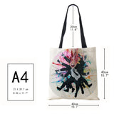 Harajuku Painted Canvas Tote Shoulder Bag