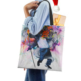 Harajuku Painted Canvas Tote Shoulder Bag