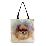 Animal Cartoon Dog Printed Women Shoulder Bag Eco Friendly Portable Handbag