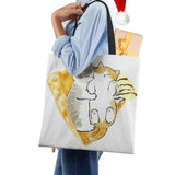 Cartoon Cat Women Tote Bag Casual Shopping Handbag Grocery Shoulder Travel