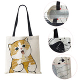 Cartoon Cat Women Tote Bag Casual Shopping Handbag Grocery Shoulder Travel