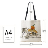 Cartoon Cat Women Tote Bag Casual Shopping Handbag Grocery Shoulder Travel