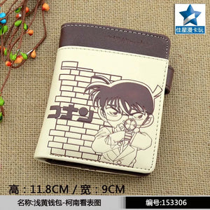 Yellow Anime Detective Conan PU Wallet With Button
