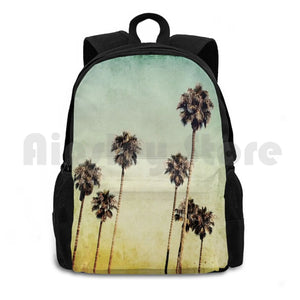 Vintage California Texture Palm Trees Outdoor Hiking Backpack