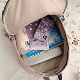 Panelled Backpack Women Preppy Style School Backpack For Teenage Girls