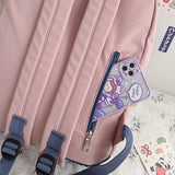 Panelled Backpack Women Preppy Style School Backpack For Teenage Girls