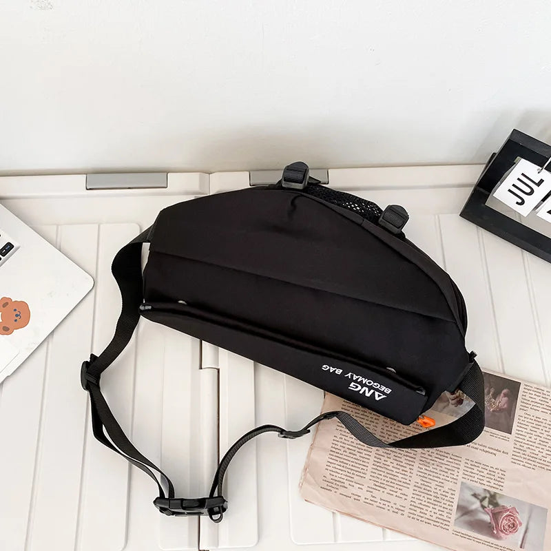 Women's Panelled Chest Bag High Nylon Shoulder Messenger Sac A Main