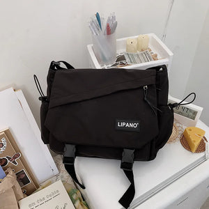 Panelled Ladies Shoulder Bag Letter Women Crossbody Bags High Nylon School Bag