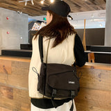 Panelled Ladies Shoulder Bag Letter Women Crossbody Bags High Nylon School Bag