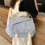 Panelled Ladies Shoulder Bag Letter Women Crossbody Bags High Nylon School Bag