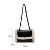 Faux Fur Chain Shoulder Messenger Handbag for Women