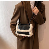 Faux Fur Chain Shoulder Messenger Handbag for Women