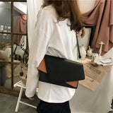 Panelled Shoulder Bag Vintage Envelope Cross-body PU Handbag