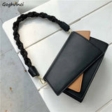 Panelled Shoulder Bag Vintage Envelope Cross-body PU Handbag