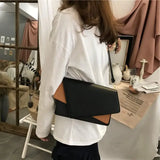 Panelled Shoulder Bag Vintage Envelope Cross-body PU Handbag