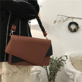 Panelled Shoulder Bag Vintage Envelope Cross-body PU Handbag