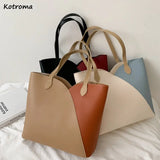 PU Leather Shoulder Bags Women Patchwork Handbag Totes Female