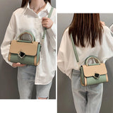 Panelled Patchwork Small Women Handbag Female Shoulder Bag Casual Flap Crossbody
