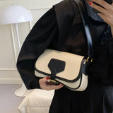 Panelled Pattern Shoulder Bag Crossbody Women's Solid Casual