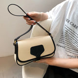 Panelled Pattern Shoulder Bag Crossbody Women's Solid Casual