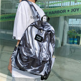 Panelled Print Backpacks for Men Women Daypack Mochila Female Backpack