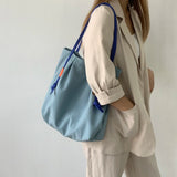 Panelled Shoulder Bags Women Daily School Large Capacity Nylon Bag