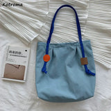 Panelled Shoulder Bags Women Daily School Large Capacity Nylon Bag