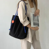 Panelled Shoulder Bags Women Daily School Large Capacity Nylon Bag