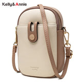 Panelled Small Crossbody Bag Soft Pu Leather Mini Shoulder Messenger Phone Purse